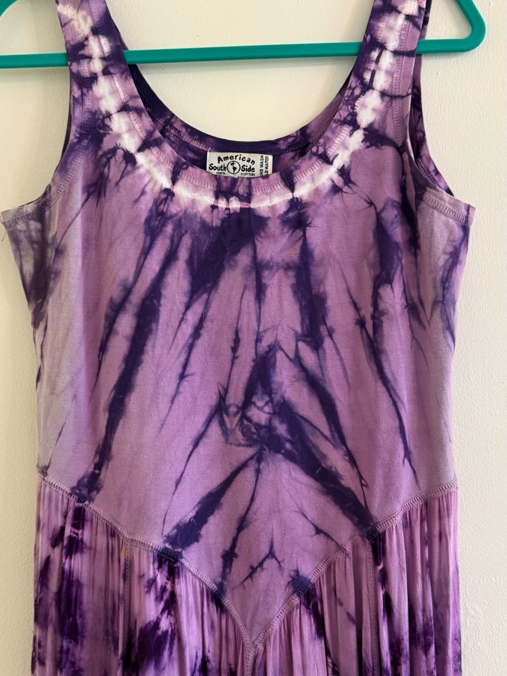 Comfy Sleeveless Purple Tie-Dye Maxi Dress Size Large - Picture 4 of 5